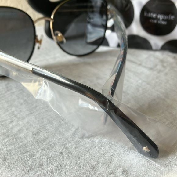 Kate Spade: Maryam Gold Tone Wire Frame sunglasses- Gray Gradient main image 6